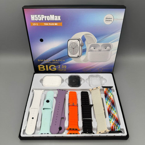 SET DE RELOJ 8+1 SMART H55ProMax ROSADO