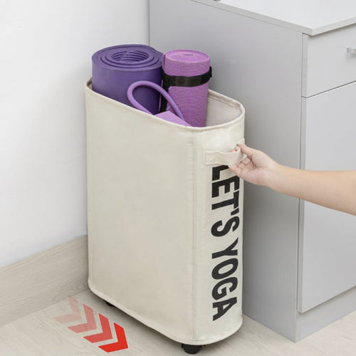 HAMPER/ CESTA DE ROPA SUCIA CREMA CON RUEDAS