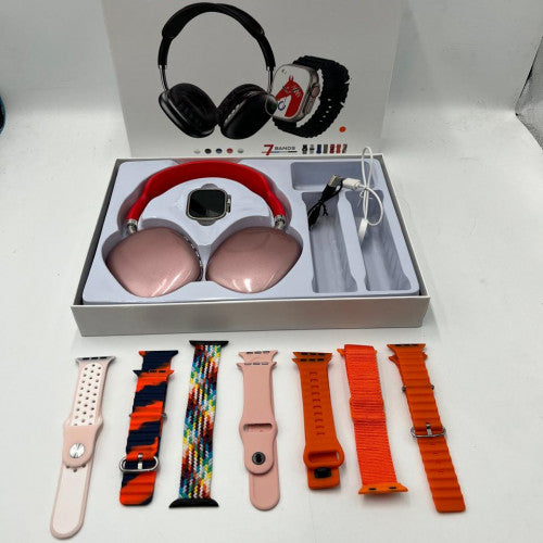 RELOJ P9 ULTRA SMARTWATCH NARANJA 7 CORREAS