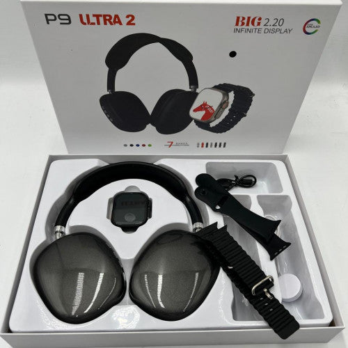 REJO P9 ULTRA SMARTWATCH NEGRO 2 CORREAS