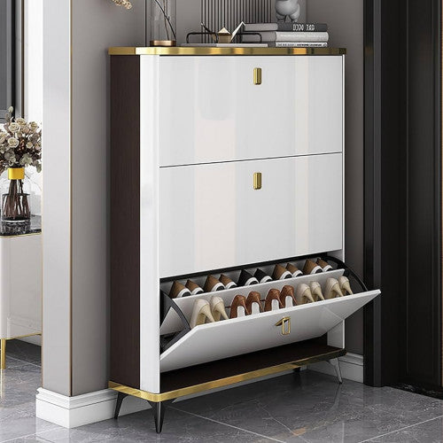 ZAPATERA CERRADA CON APLIQUES DORADO GL-164