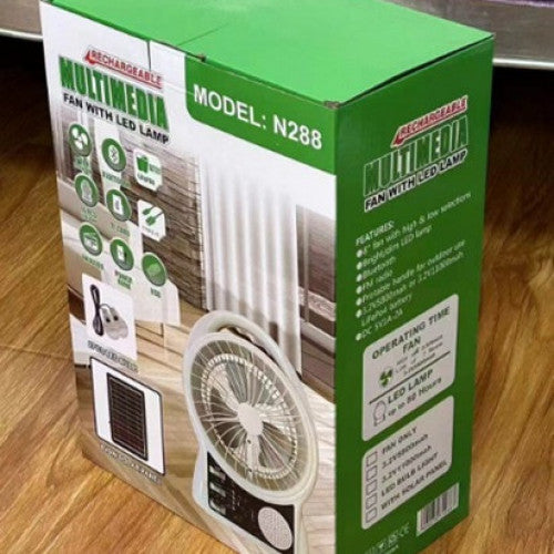 ABANICO RECARGABLE CON LAMPARA LED N288