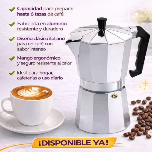 GRECA/CAFETERA  DE CAFÉ MEDIANA 6 TAZAS  (36 UND X CAJA)