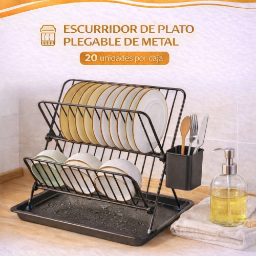 ESCURRIDOR DE PLATO PLEGABLE DE METAL (20 UND X CAJA)