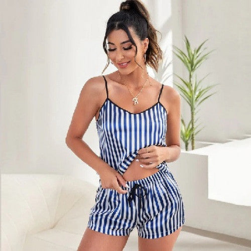 PIJAMA DE RAYAS AZUL TALLAS SURTIDAS (PQTE X 12 UND)