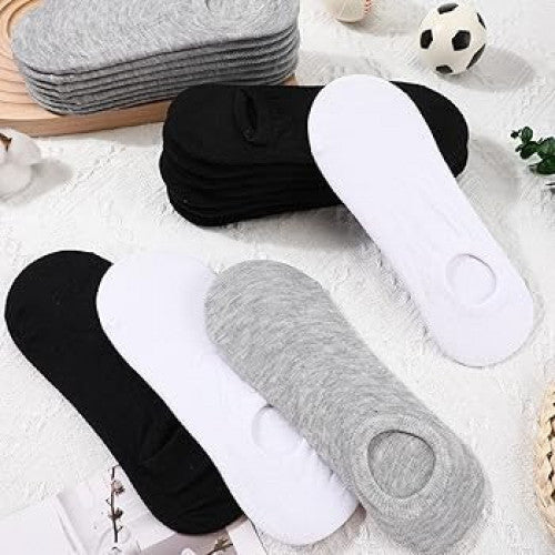 MEDIAS TOBILLERAS SUPER CORTAS UNISEX NEGRAS (PAQTE. X 10 UND)