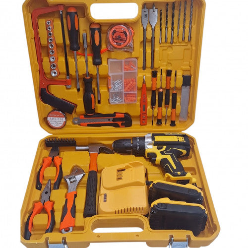 SET DE TALADRO 2 BATERIAS 24 PZ AMARILLO EXPLOIT (5 UND x CAJA)