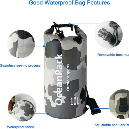 BOLSO IMPERMEABLE GRIS  10 L