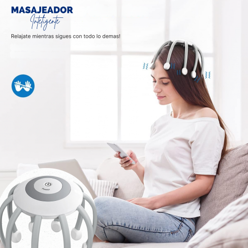 MASAJEADOR INALAMBRICO INTELIGENTE PARA LA CABEZA (40 UND X CAJA)