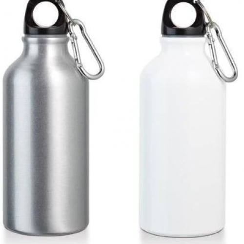 BOTELLA DE ALUMINIO 500ML BLANCO DTF (48 UND X CAJA)