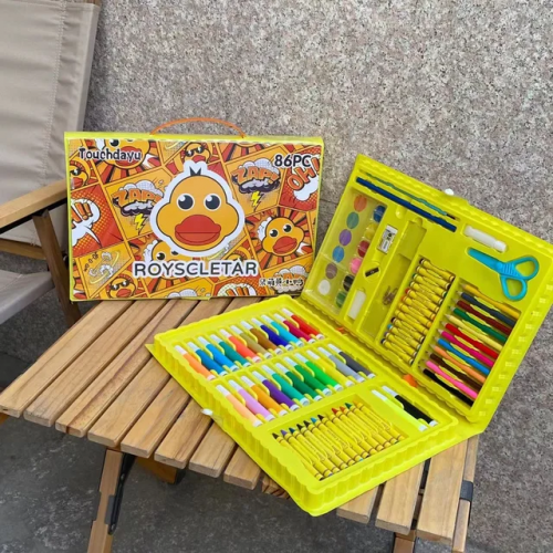 SET DE LAPICES DE COLORES AMARILLO 86 PC (20 UND X CAJA)