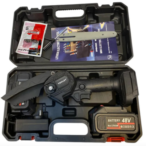 MINI MOTOSIERRA DE MANO INALAMBRICA 2 BATERIAS 48V Y 48V