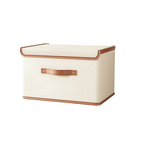 ORGANIZADOR DE ROPA  CON TAPA MEDIANO CREMA