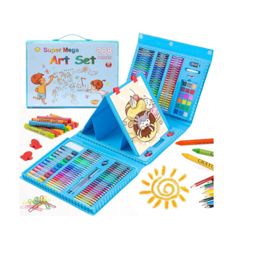 SET DE LAPICES DE COLORES 208 PIEZAS  (10 UND X CAJA)
