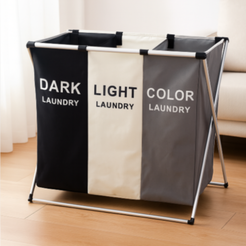 HAMPER/ CESTA DE ROPA SUCIA 3 DIVISIONES grande de 180 L ( 20 UND X CAJA)