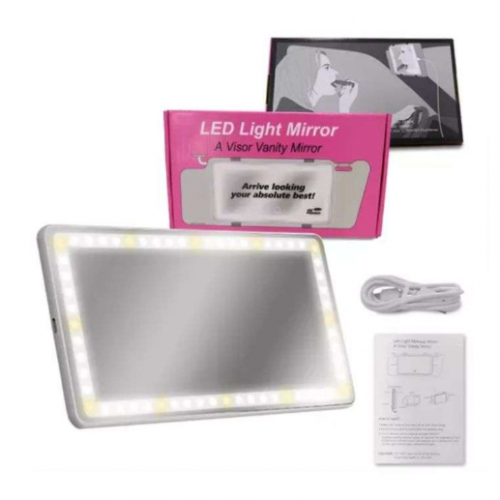 ESPEJO CON LUCES PARA CARROS (60 UND X CAJA)